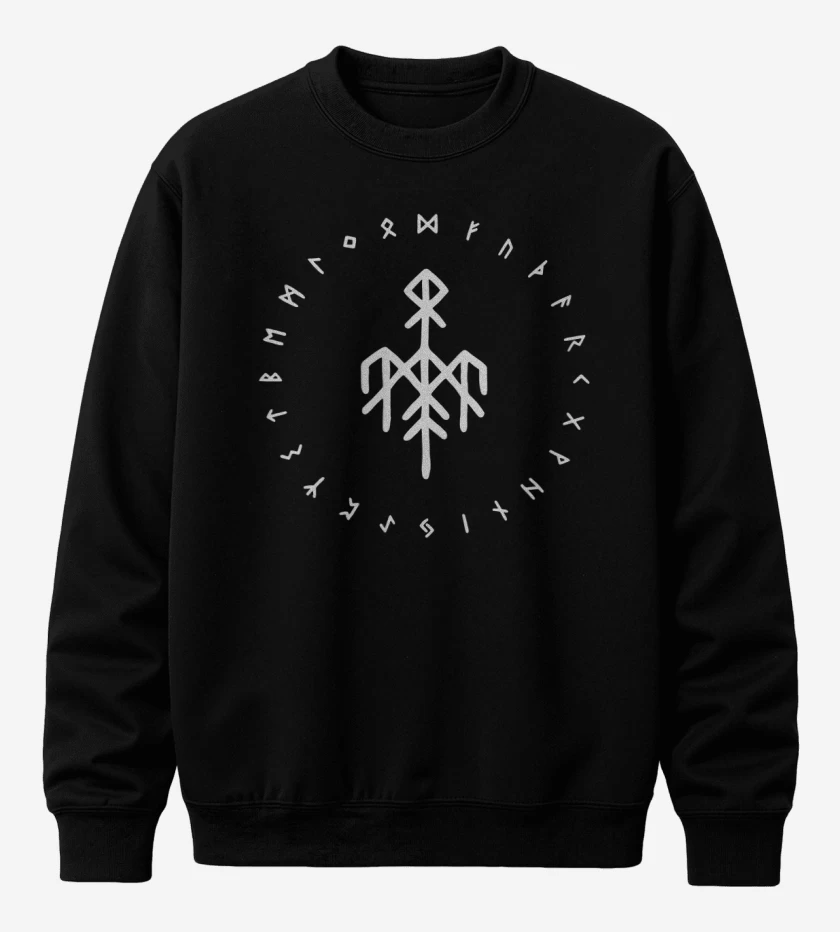 Poleron polo Negro de Wardruna Futhark