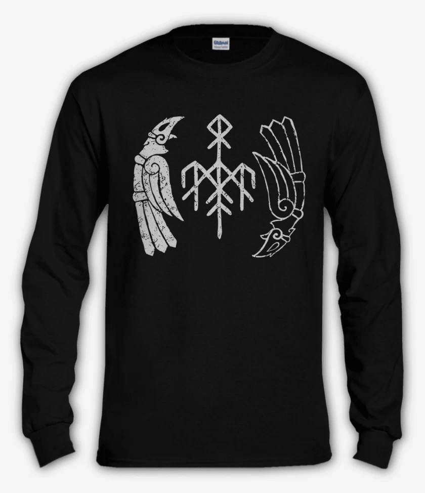 Polera manga larga Negro de Wardruna Cuervos