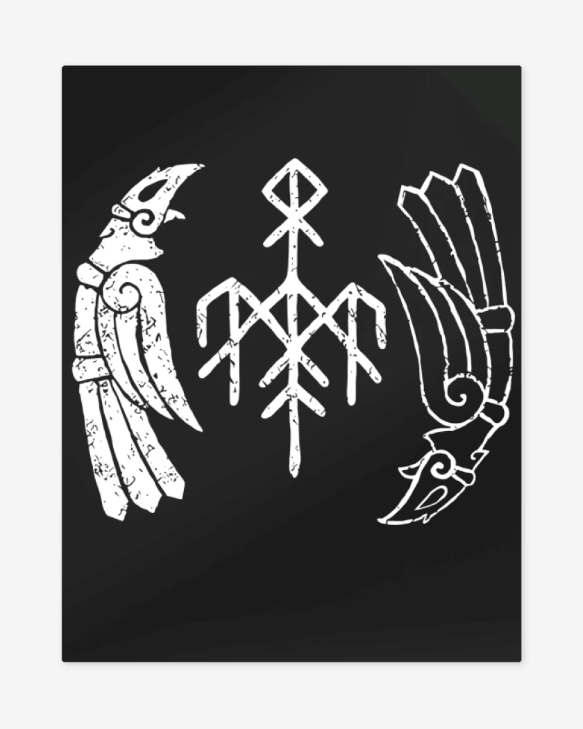 Print metalico Negro de Wardruna Cuervos