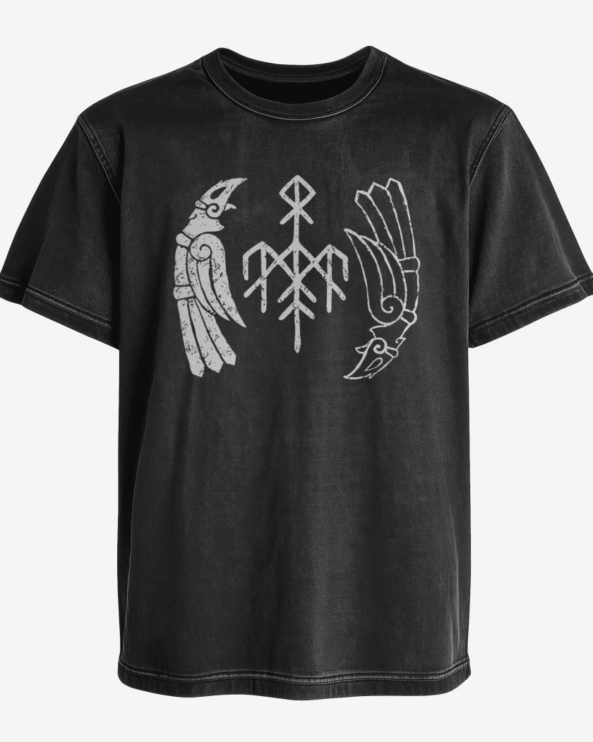 Polera desgastada Negro de Wardruna Cuervos