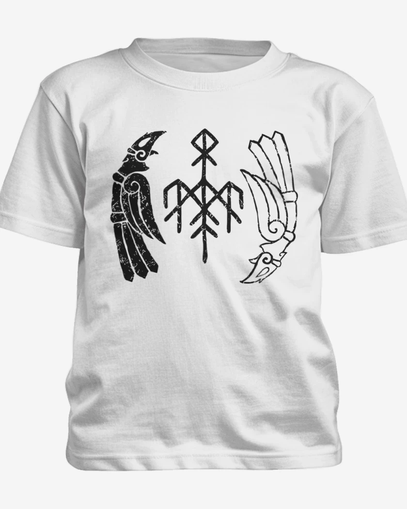 Polera de niño Blanco de Wardruna Cuervos Blanco