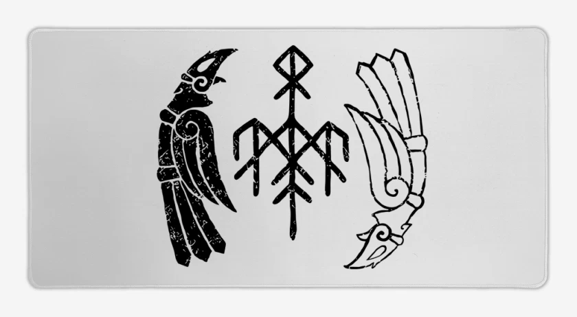Mouse pad Gamer Blanco de Wardruna Cuervos Blanco