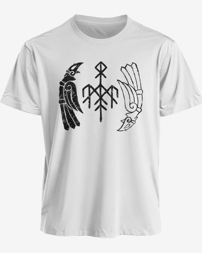 Polera Wardruna Cuervos Blanco