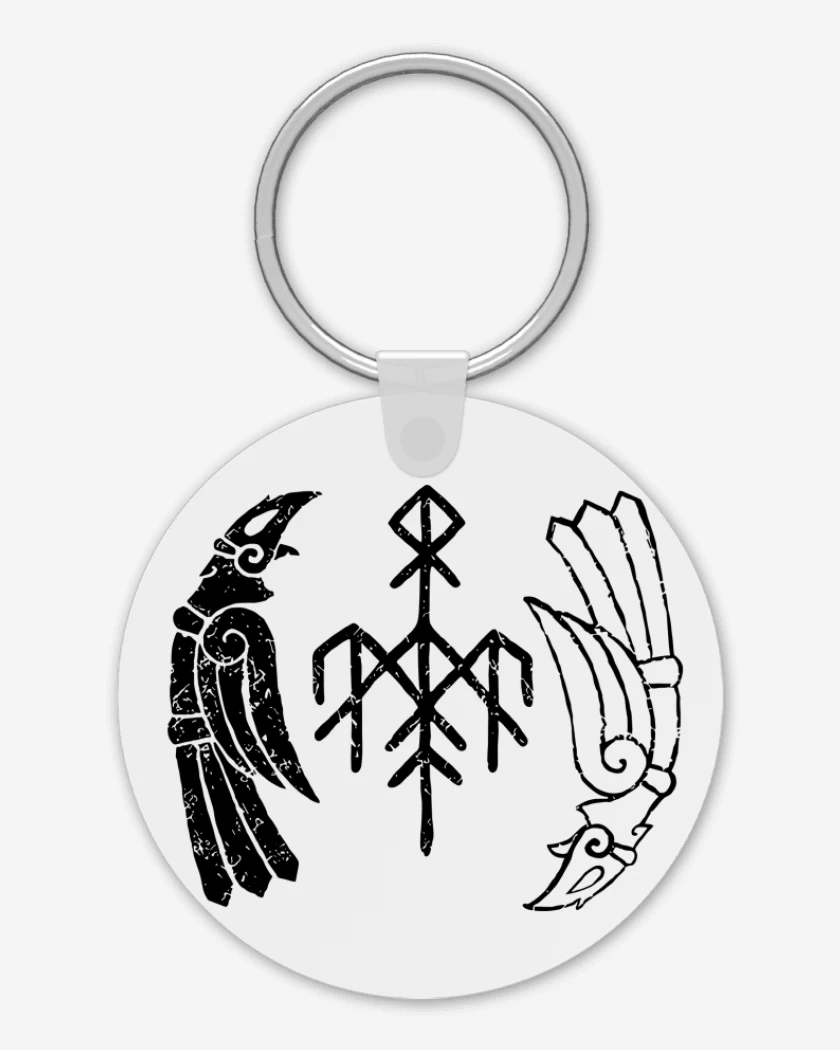Llavero Blanco de Wardruna Cuervos Blanco