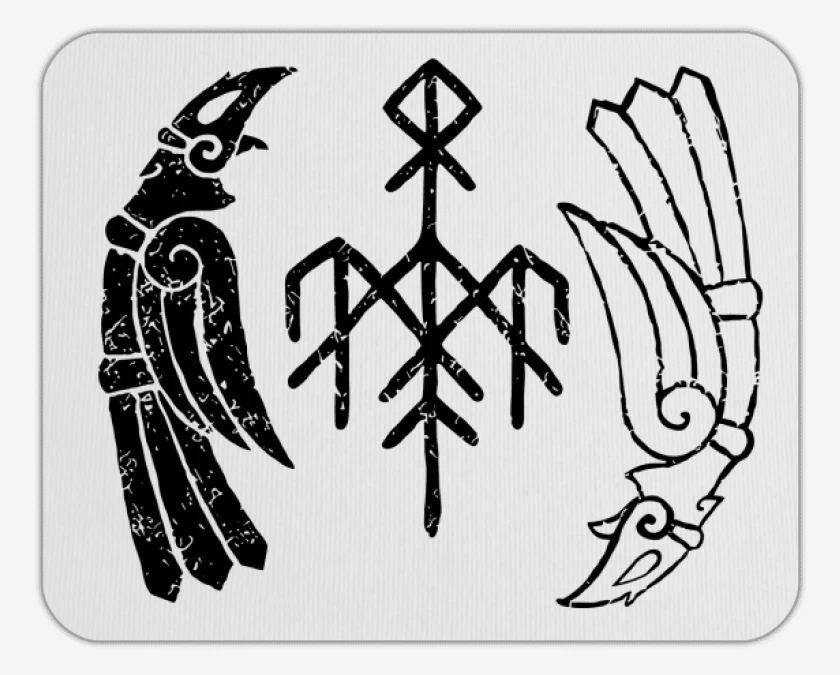 Mousepad Wardruna Cuervos Blanco