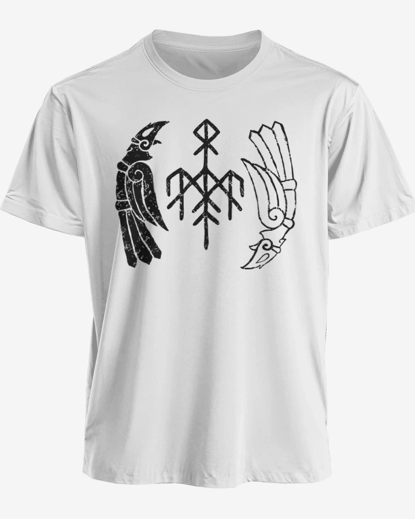 Polera premium Blanco de Wardruna Cuervos Blanco
