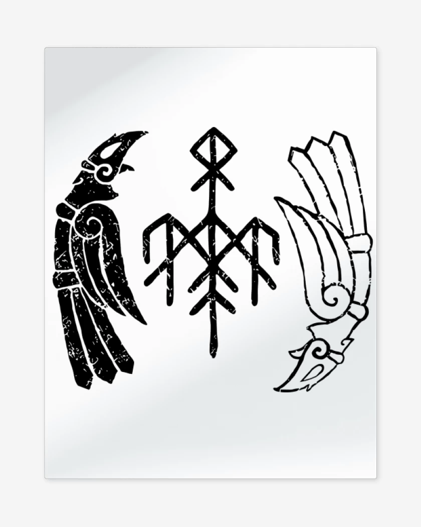 Print metalico Blanco de Wardruna Cuervos Blanco