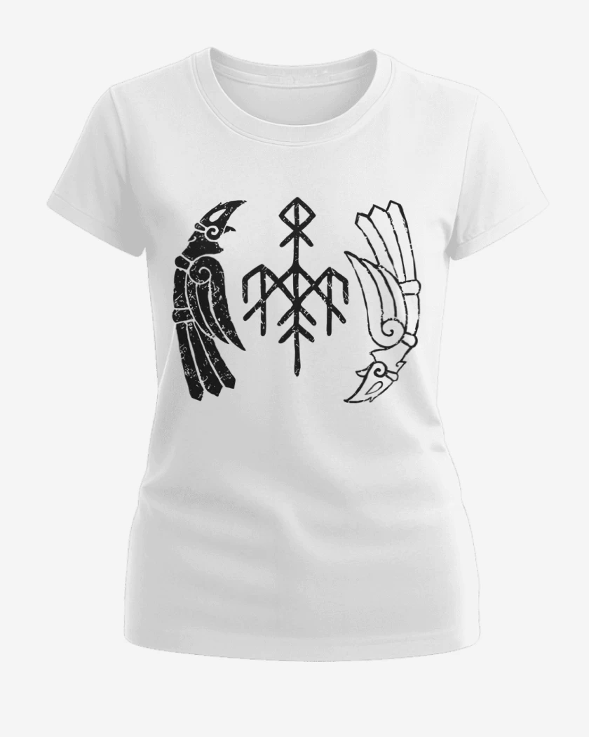 Polera de Mujer Wardruna Cuervos Blanco