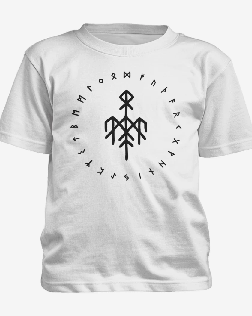 Polera de niño Blanco de Wardruna Futhark Blanco