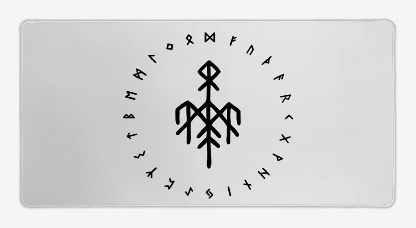 Mouse pad Gamer Blanco de Wardruna Futhark Blanco