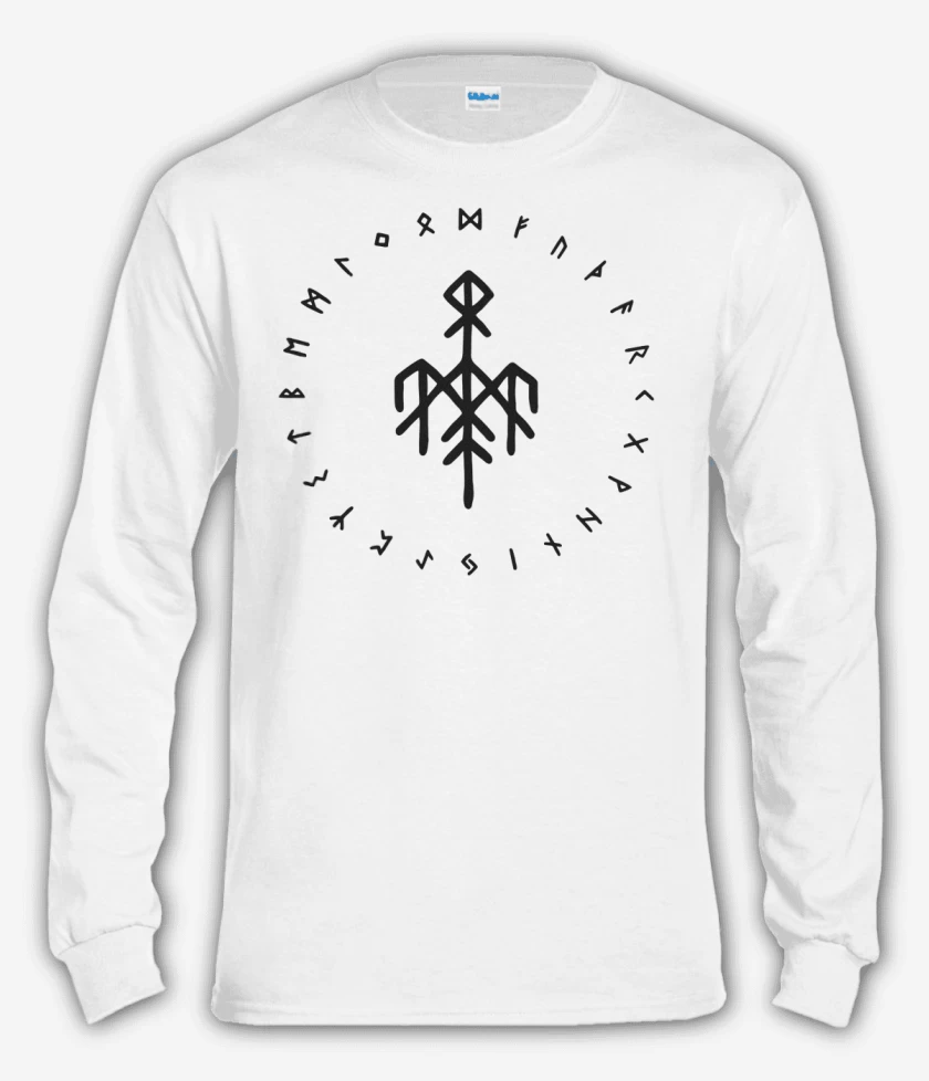 Polera manga larga Blanco de Wardruna Futhark Blanco