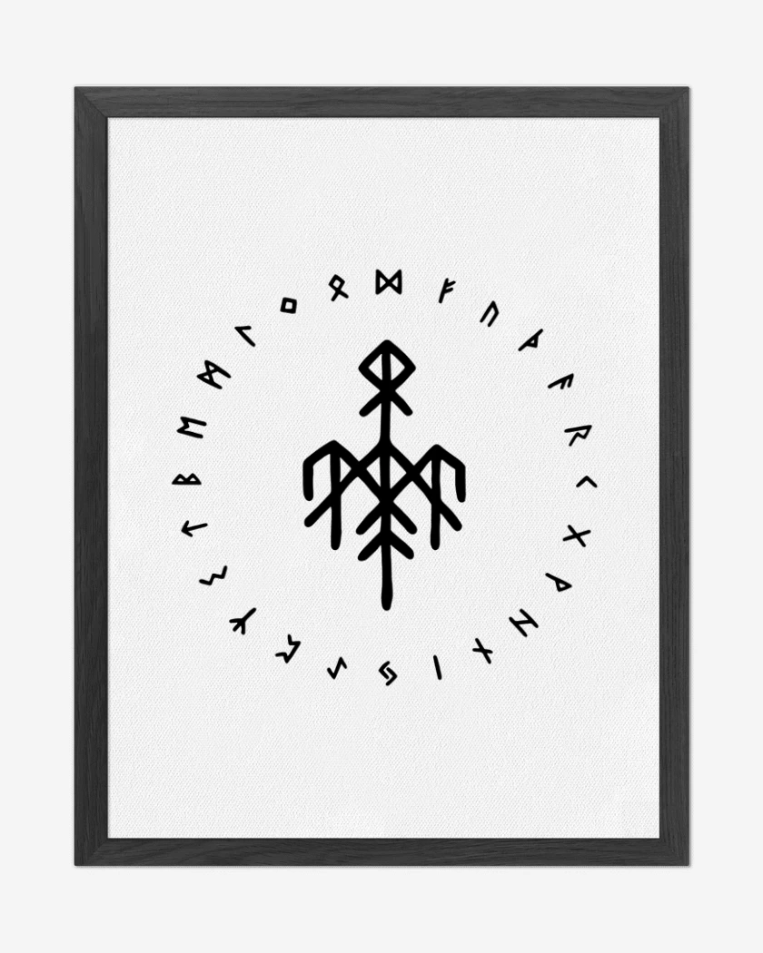 Cuadro decorativo Blanco de Wardruna Futhark Blanco