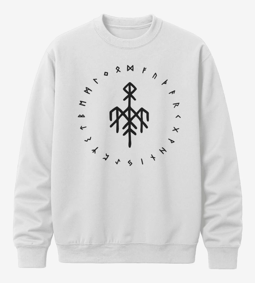 Poleron polo Blanco de Wardruna Futhark Blanco