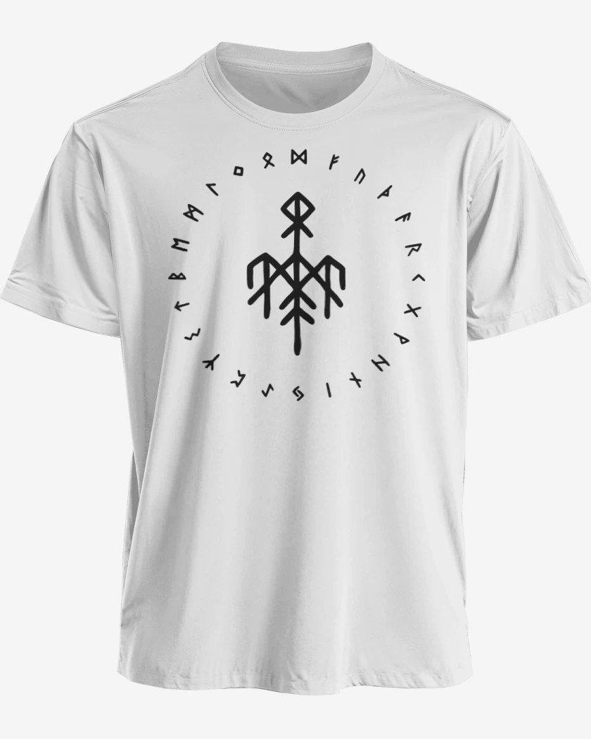 Polera premium Blanco de Wardruna Futhark Blanco