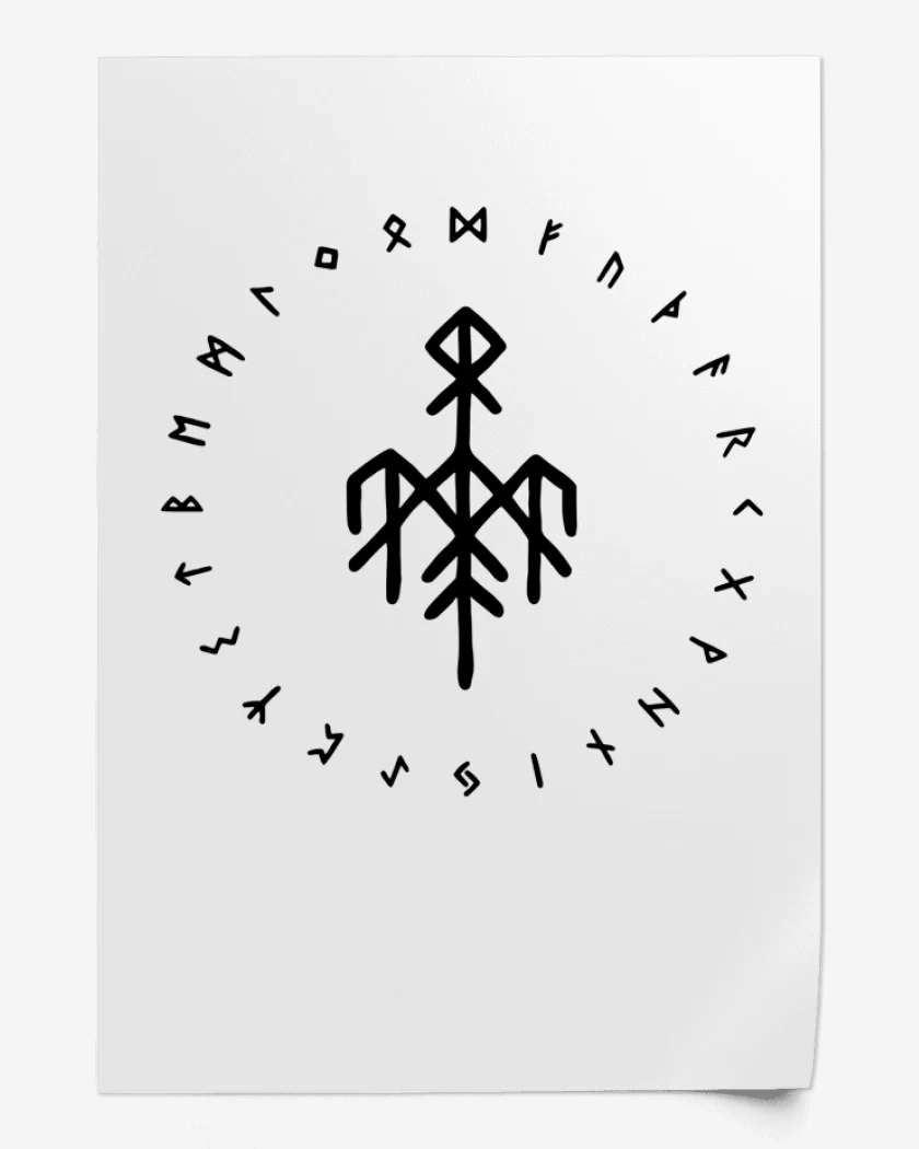 Print Wardruna Futhark Blanco