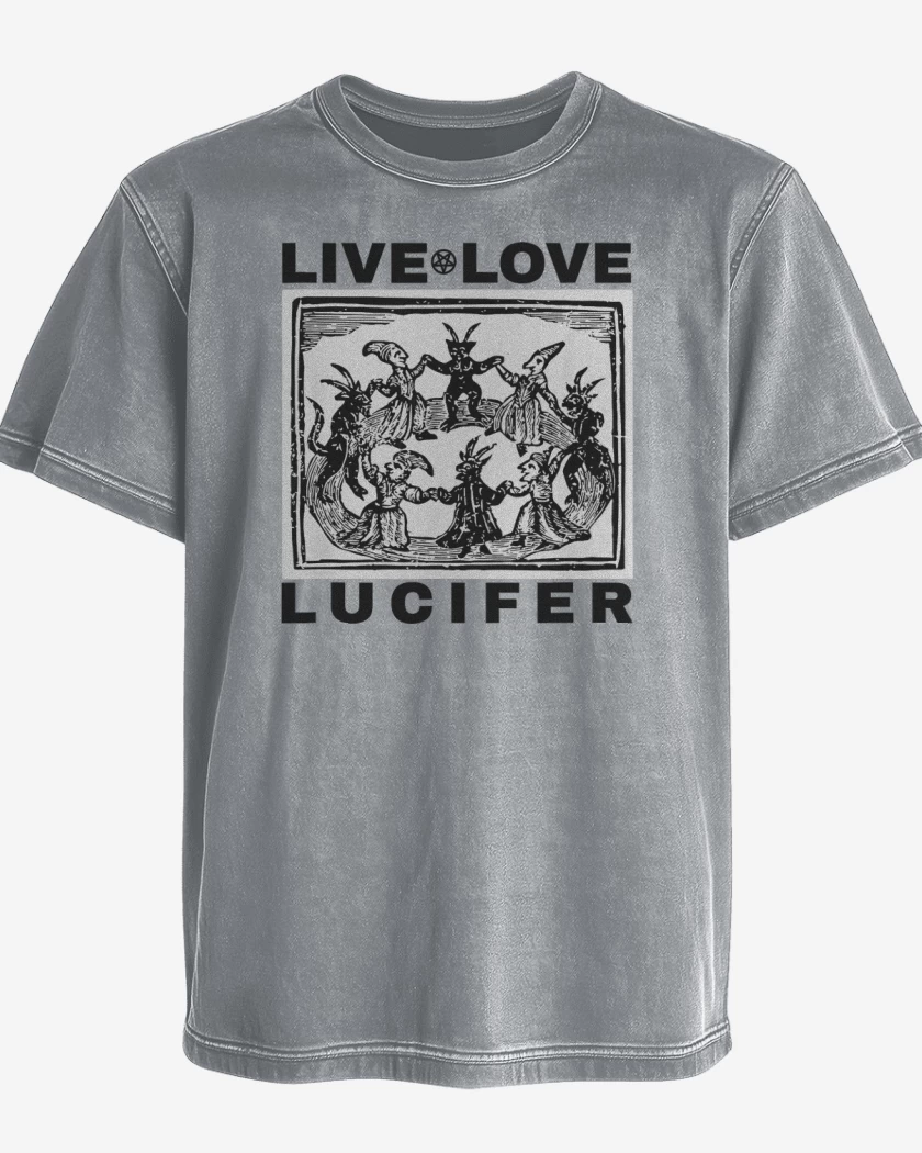 Polera desgastada Gris Melange de Live Love Lucifer