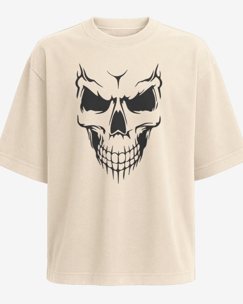Polera Oversize Beige de Calavera 2