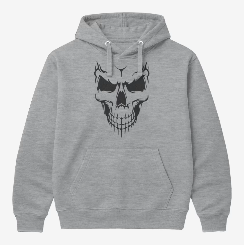 Polerón Canguro Gris Melange de Calavera 2