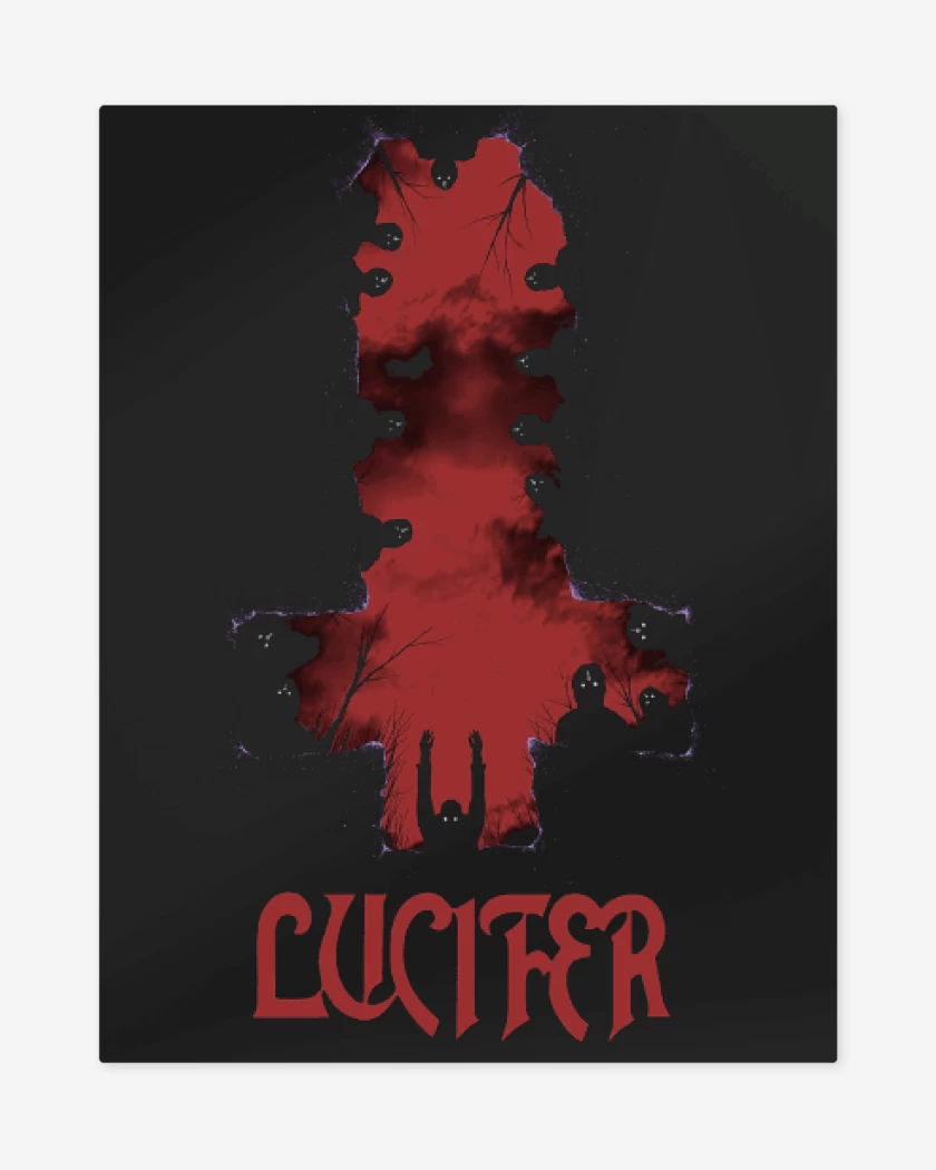 Print metalico Negro de Lucifer Cross