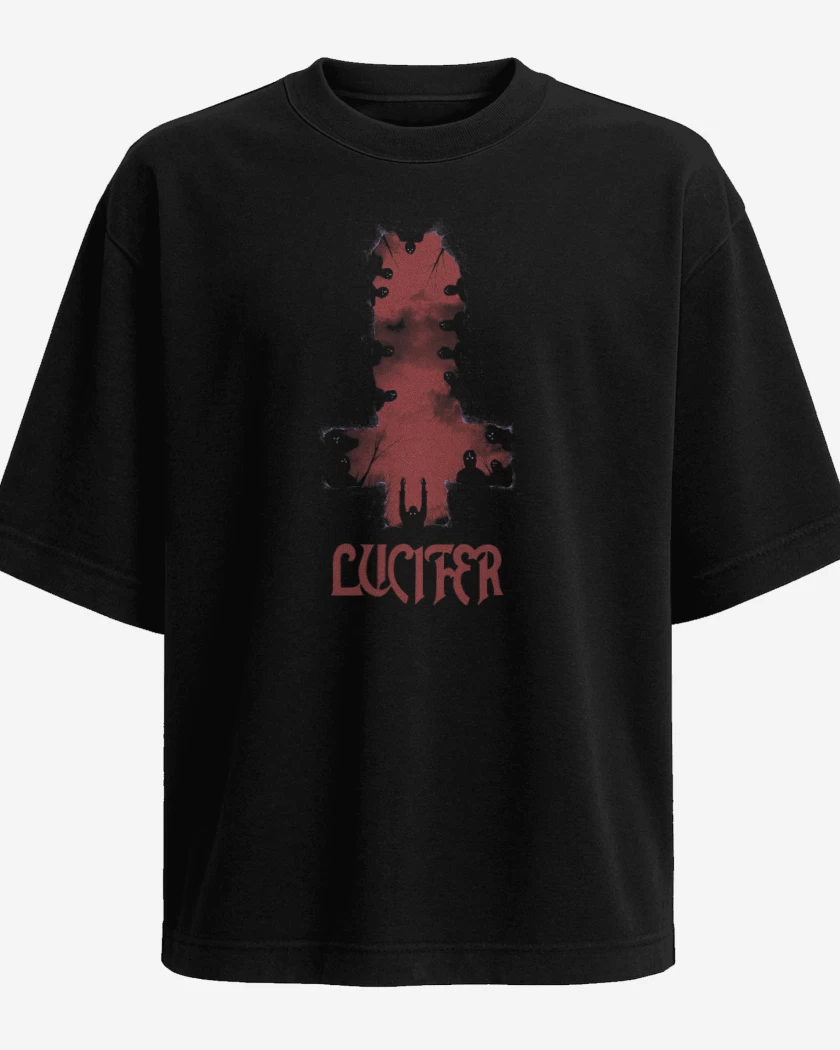 Polera Oversize Negro de Lucifer Cross