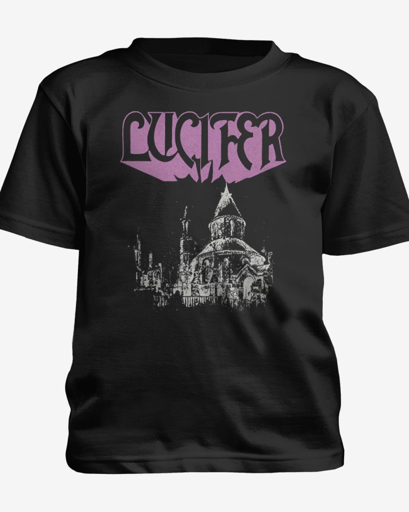 Polera de niño Negro de Lucifer Church