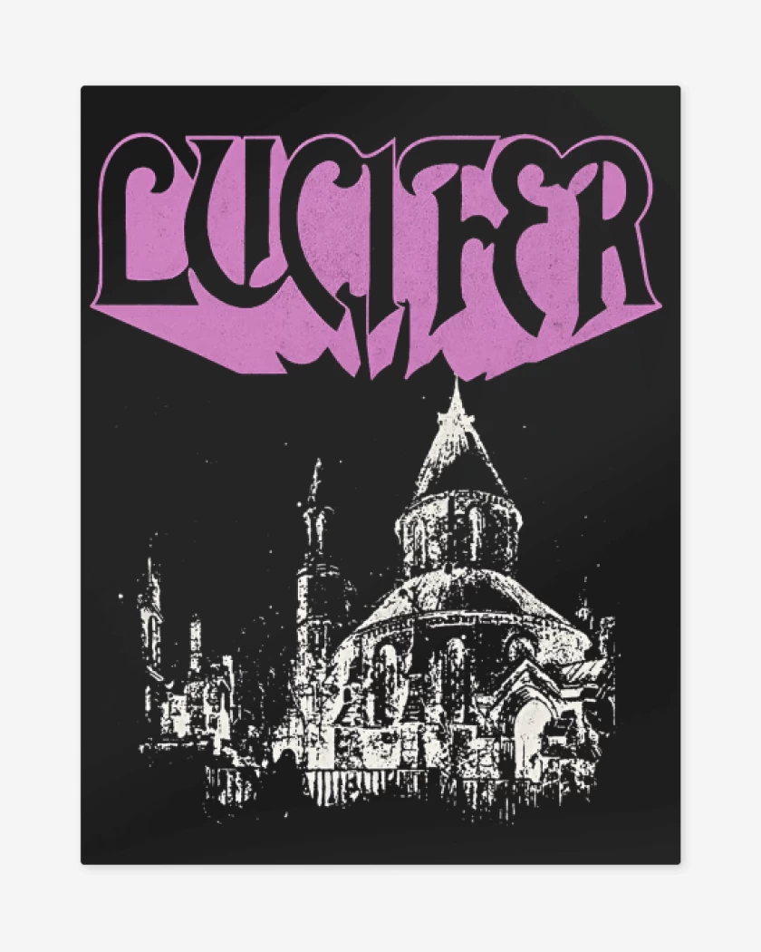 Print metalico Negro de Lucifer Church