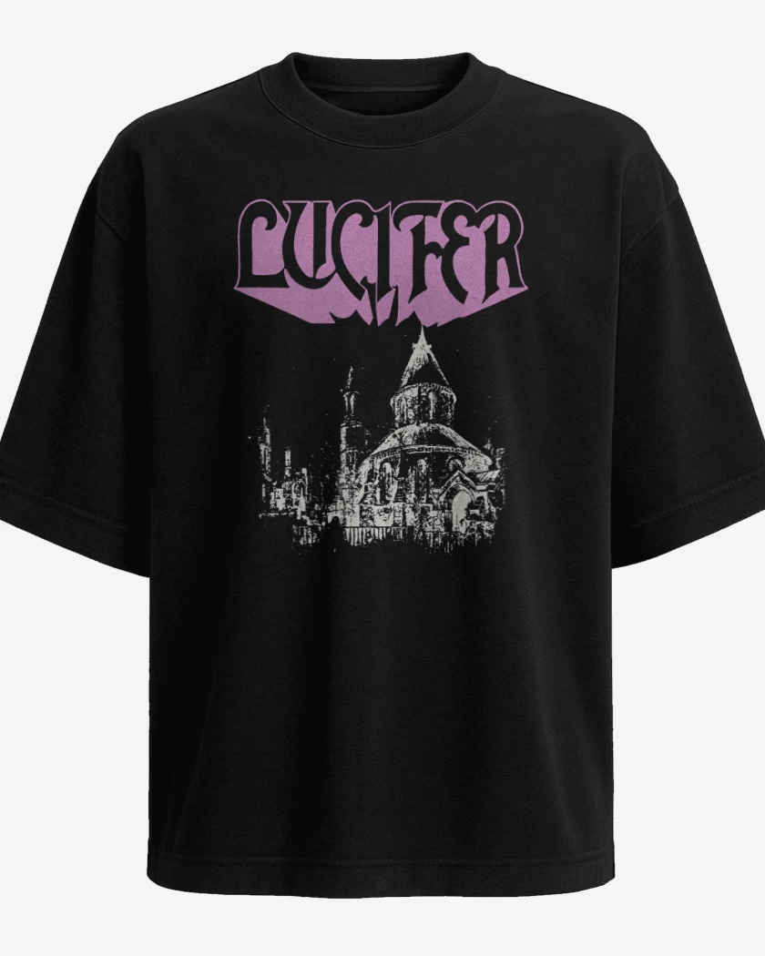 Polera Oversize Negro de Lucifer Church