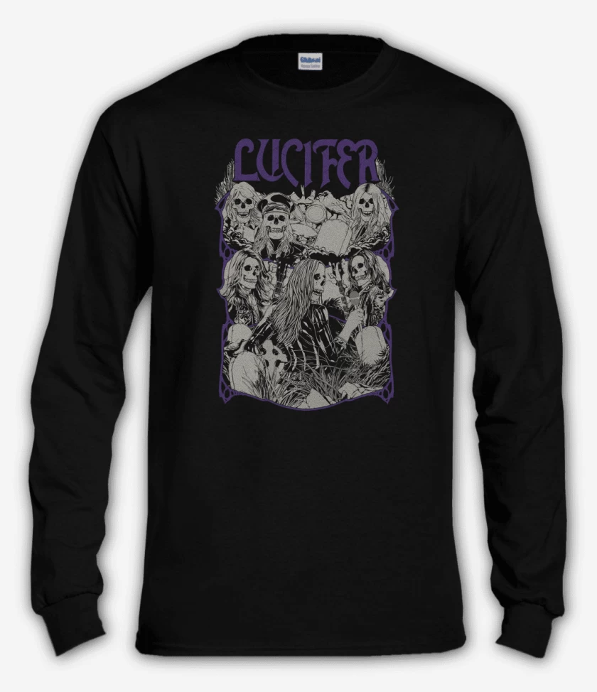 Polera manga larga Negro de Lucifer Undead
