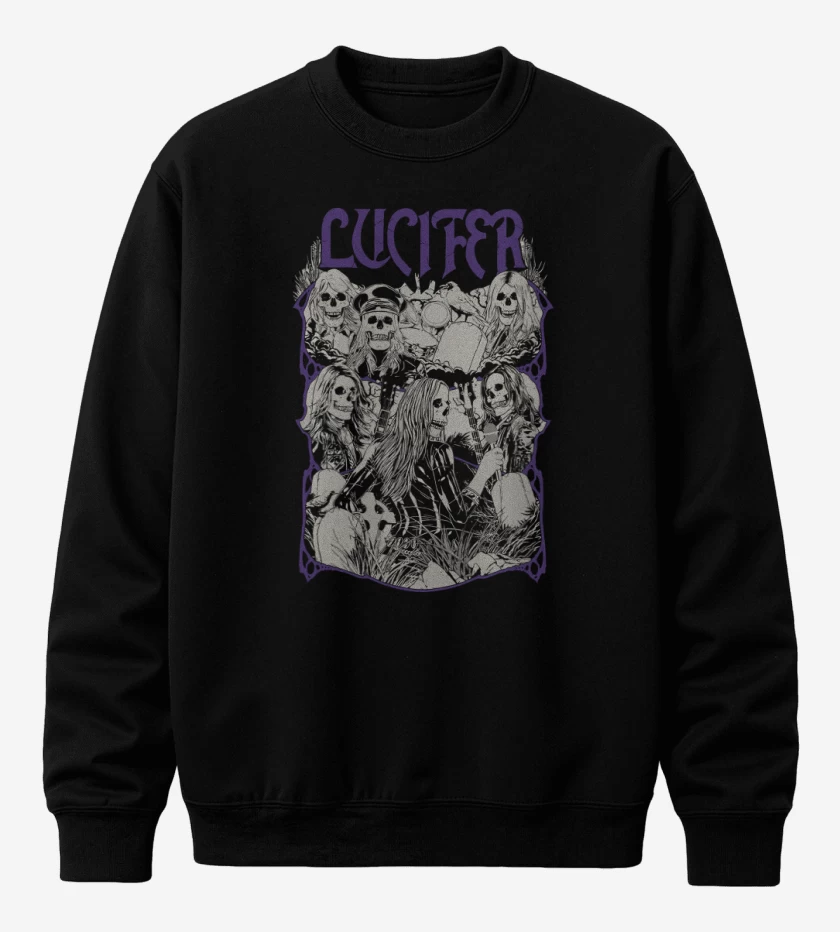 Poleron polo Negro de Lucifer Undead