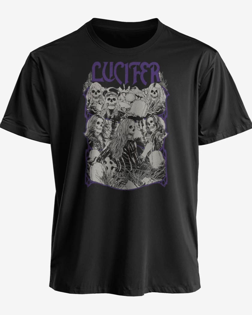 Polera premium Negro de Lucifer Undead
