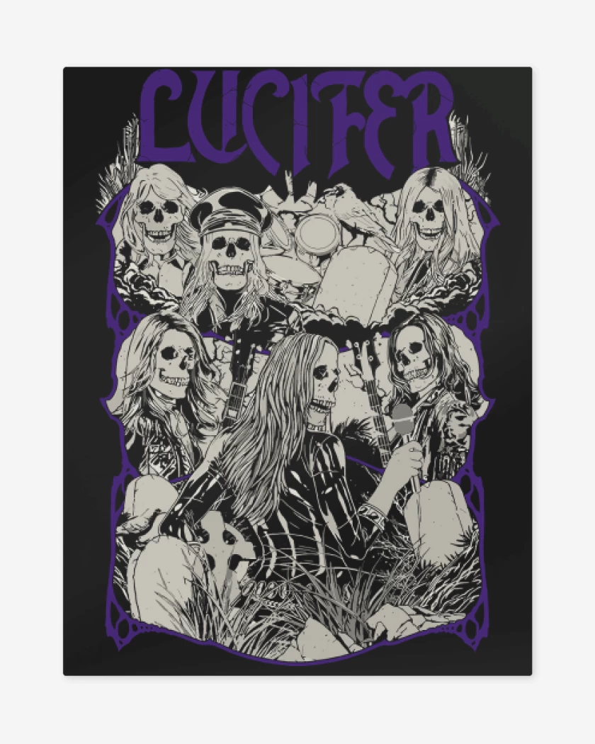 Print metalico Negro de Lucifer Undead
