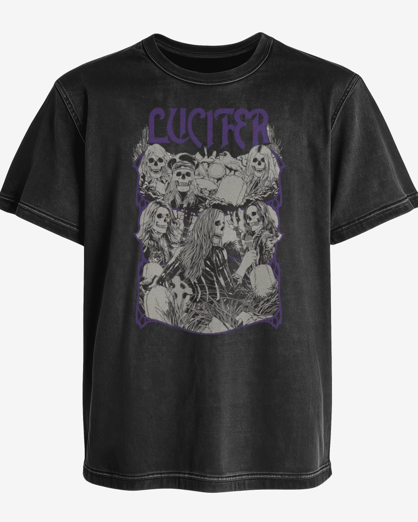 Polera desgastada Lucifer Undead