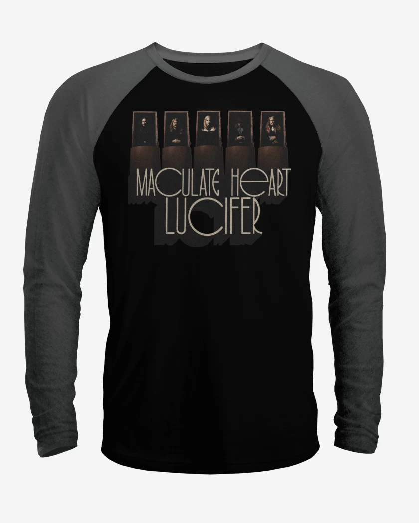 Polera Raglan Negro / Negro Heather de Maculate Heart