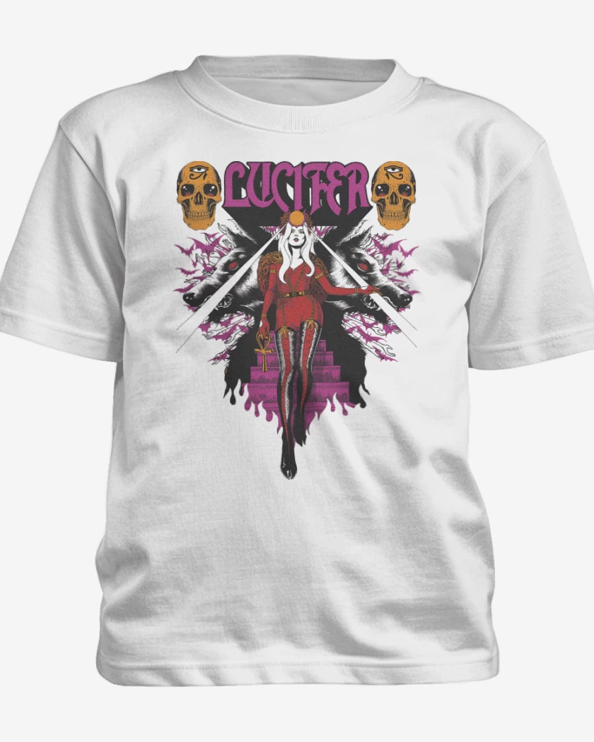 Polera de niño Blanco de Lucifer Witch