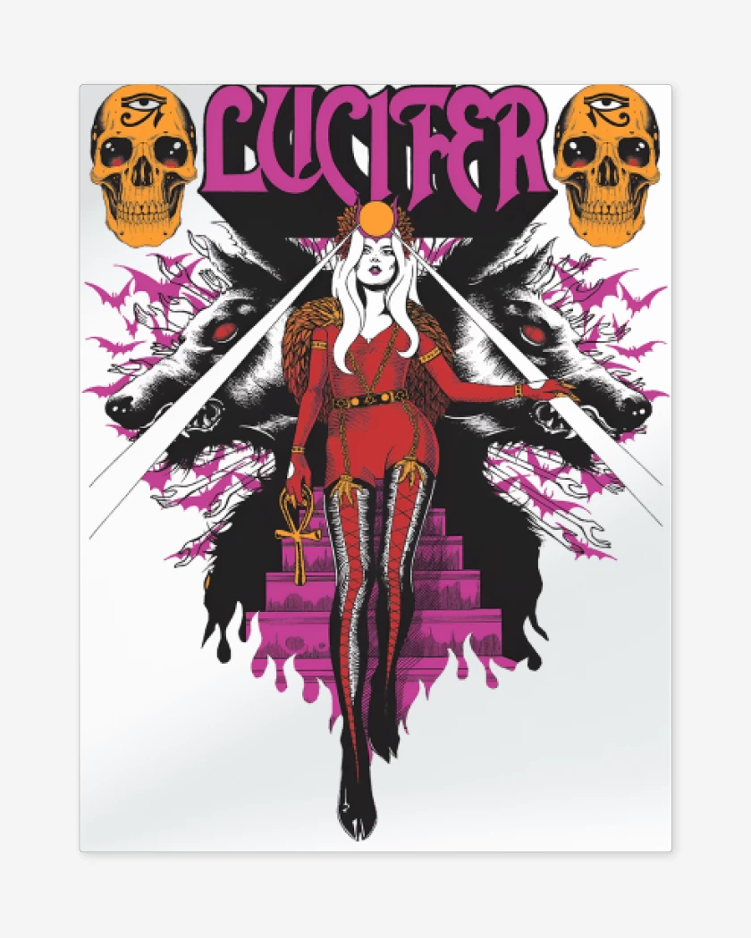 Print metalico Blanco de Lucifer Witch