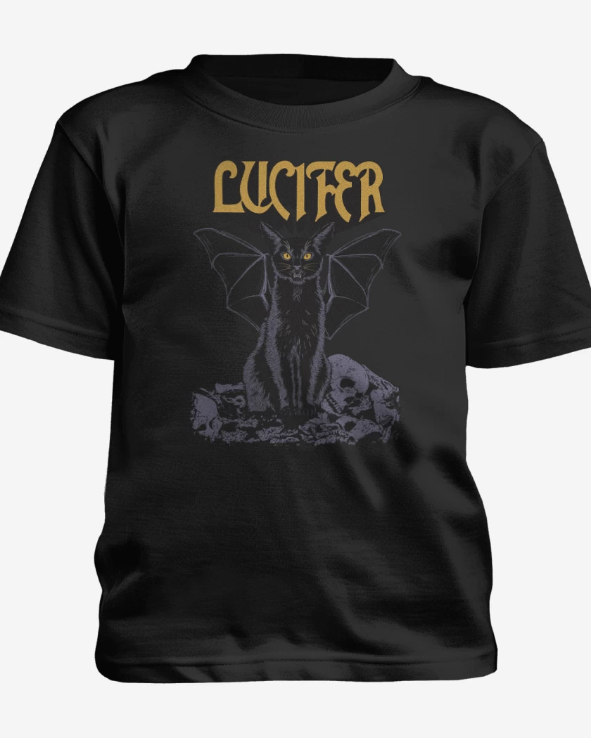Polera de niño Blanco de Lucifer Black Cat