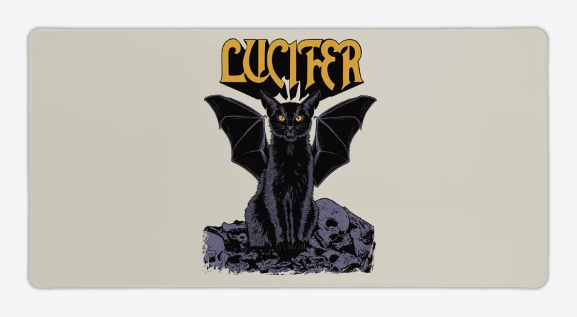 Mouse pad Gamer Beige de Lucifer Black Cat