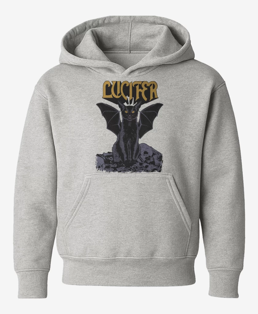 Poleron de niño Gris Melange de Lucifer Black Cat