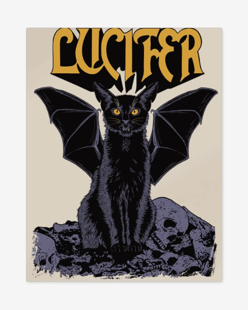 Print metalico Beige de Lucifer Black Cat