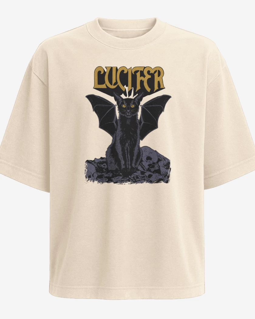 Polera Oversize Lucifer Black Cat
