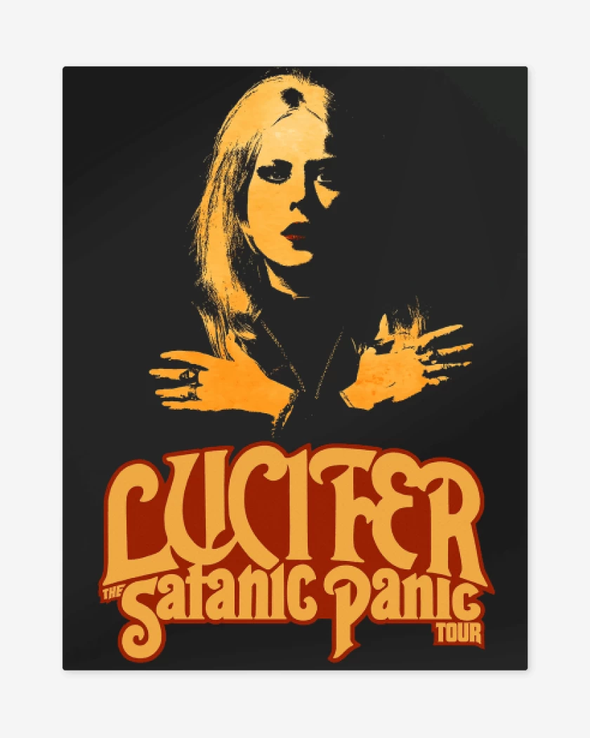 Print metalico Negro de Satanic Panic