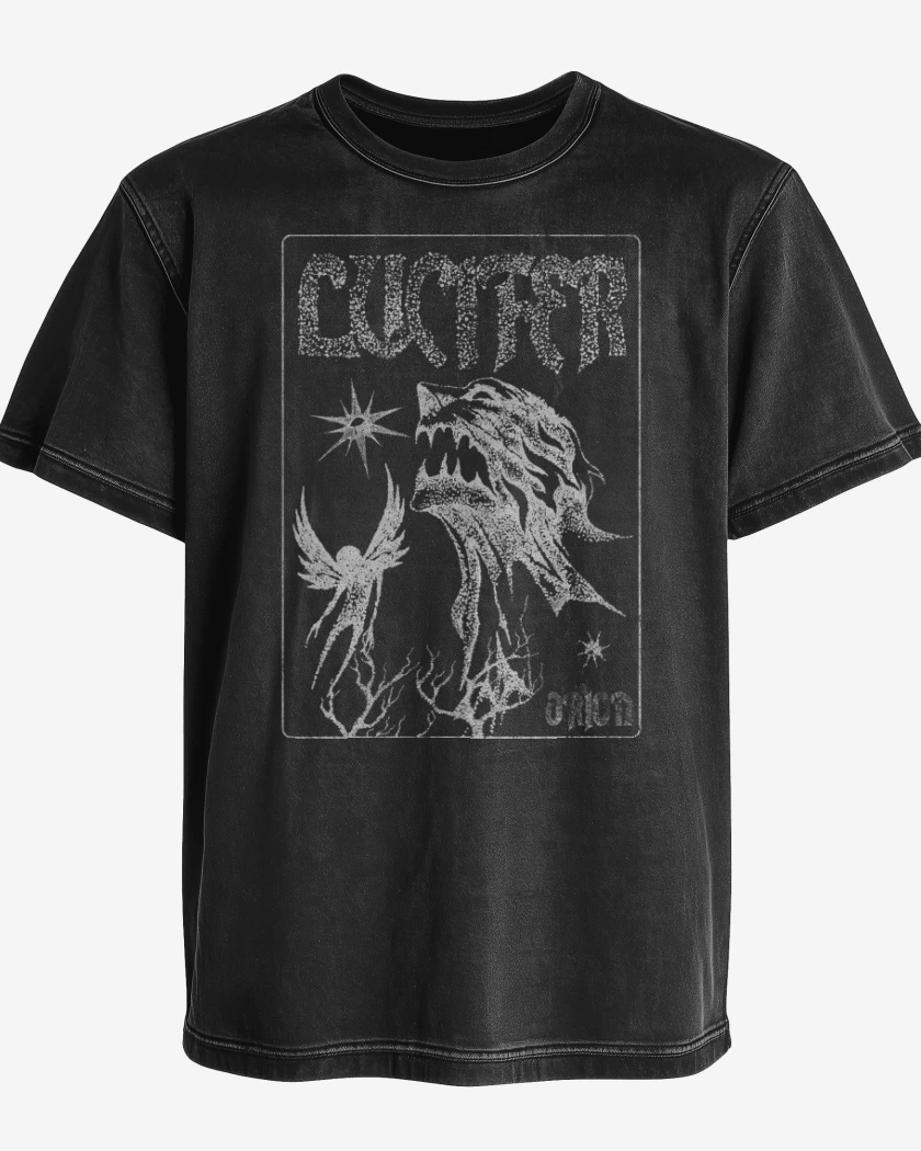 Polera desgastada Negro de Orion