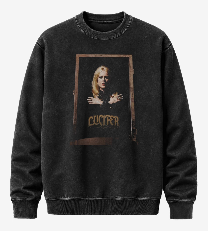 Poleron Polo Acid Wash Negro de Lucifer V