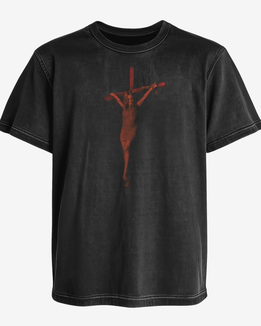 Polera desgastada Negro de Lucifer IV