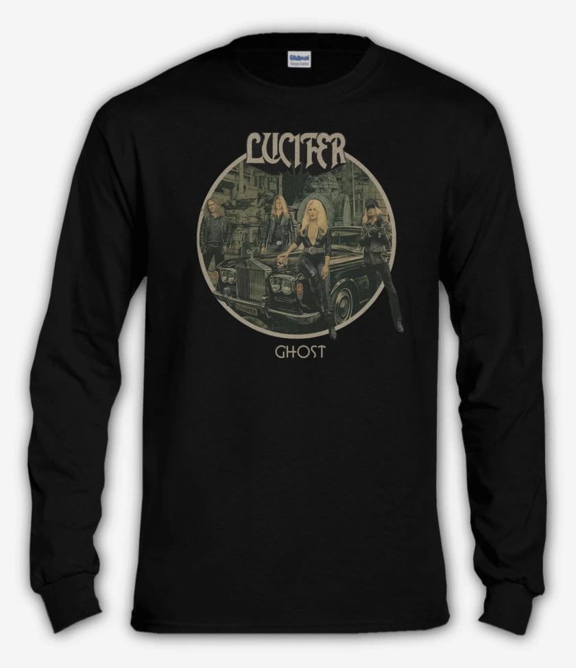 Polera manga larga Negro de Lucifer Ghost