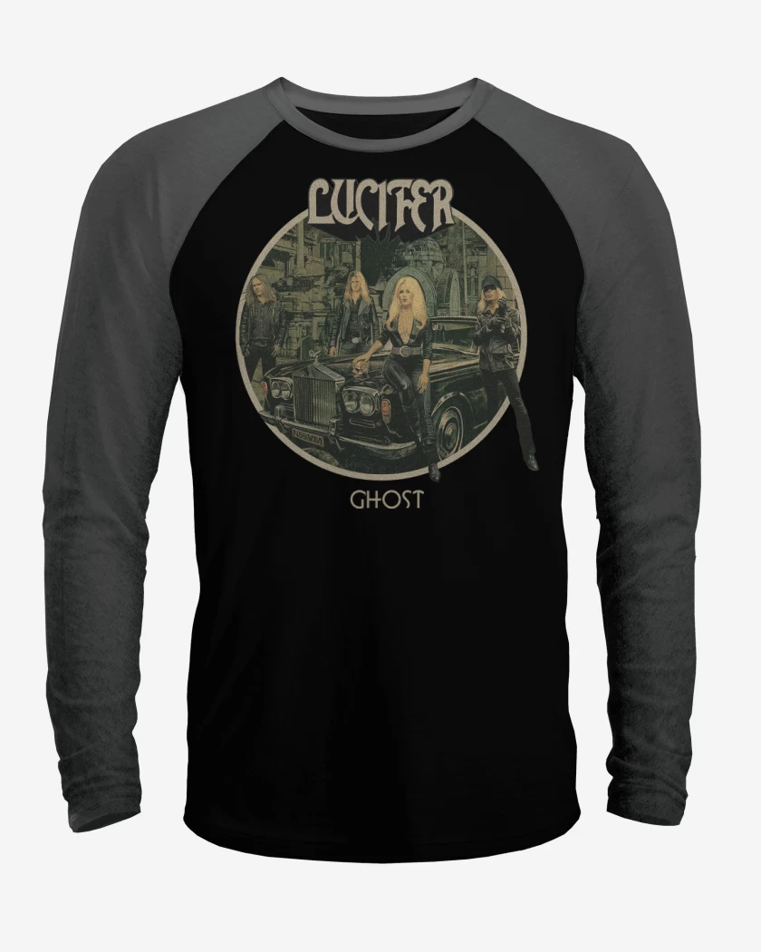 Polera Raglan Negro / Negro Heather de Lucifer Ghost