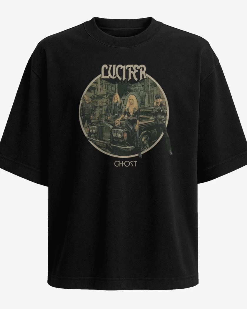 Polera Oversize Negro de Lucifer Ghost