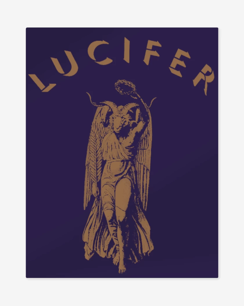 Print metalico Morado de Baphomet Lucifer