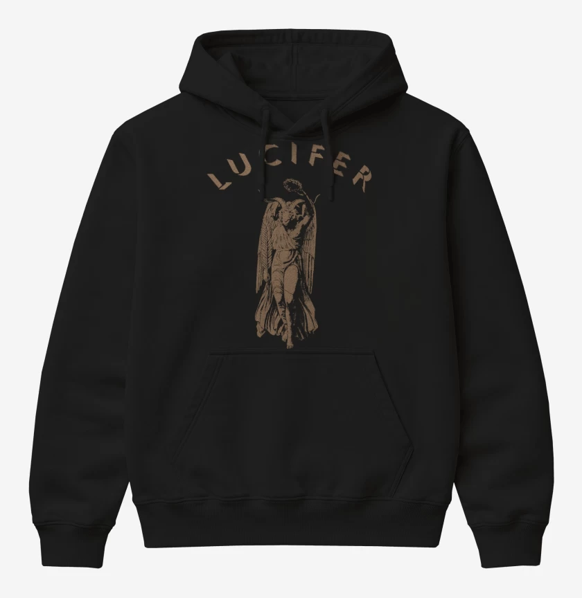 Poleron Canguro básico Negro de Baphomet Lucifer