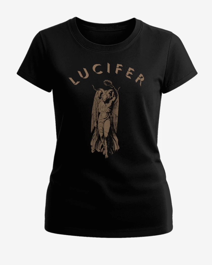 Polera de Mujer Negro de Baphomet Lucifer